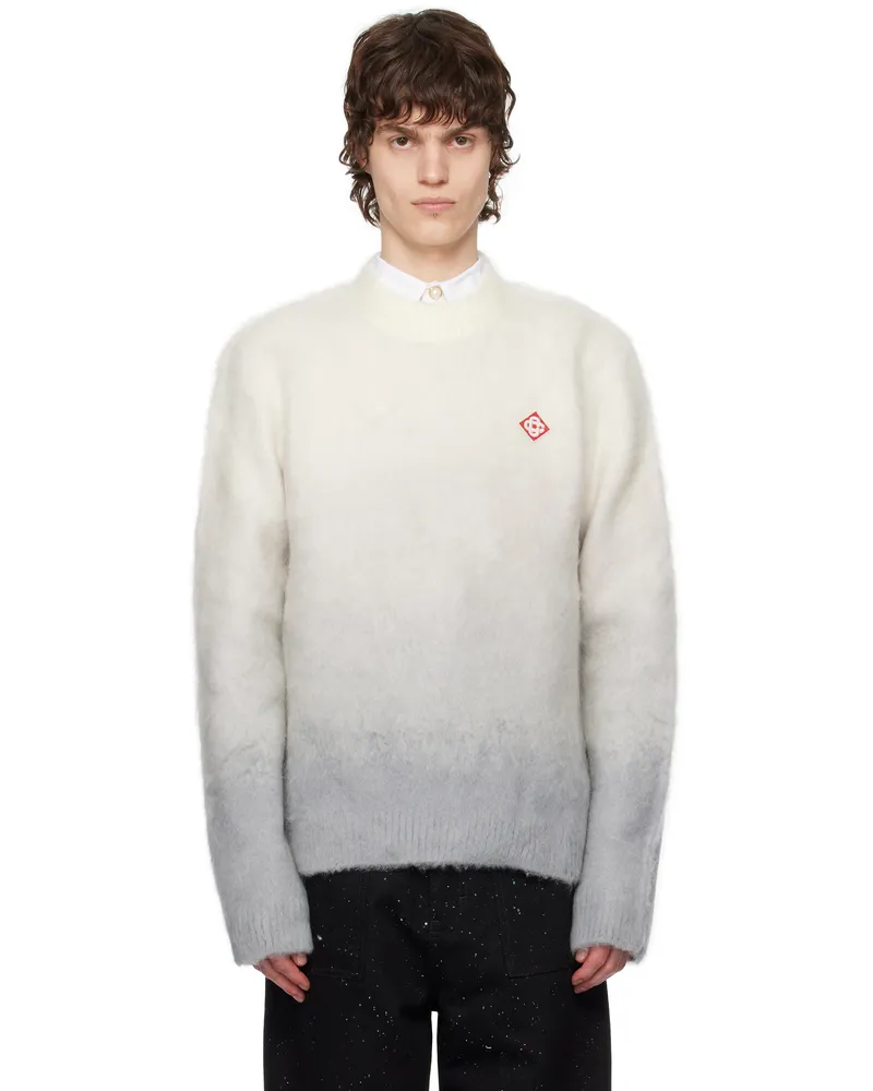Casablanca Paris Gray Gradient Mohair Sweater Grey