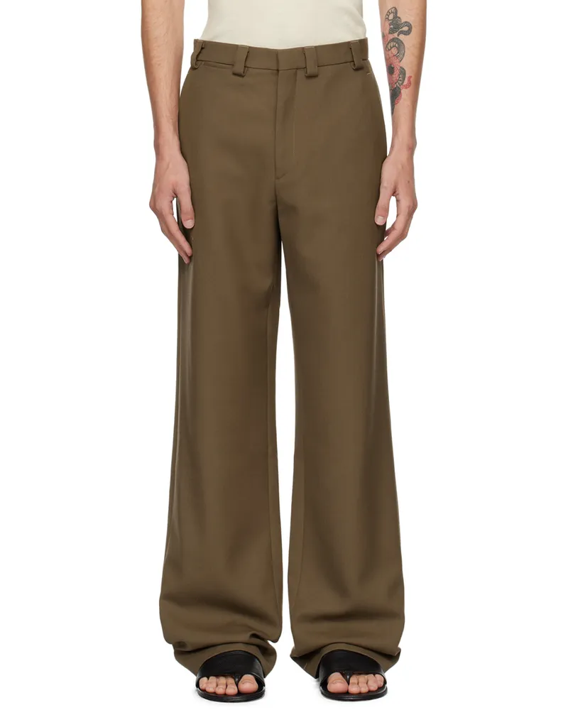 Rier Brown Wool Trousers Castoro