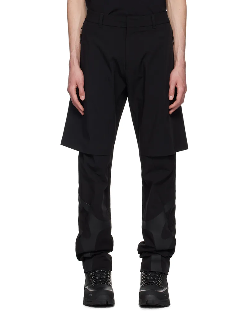 Heliot Emil Black Layered Trousers Black