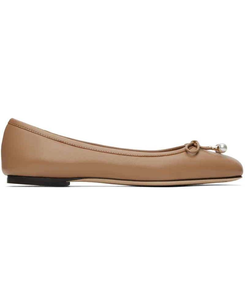 Jimmy Choo Beige Elme Ballerina Flats Biscuit