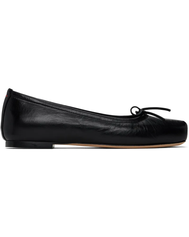 aeyde Black Gabriella Leather Ballerina Flats Black