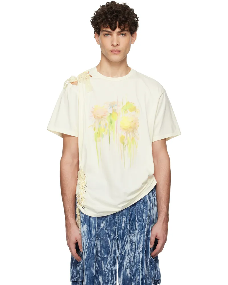Collina Strada Off-White Lace Katina T-shirt Ivory