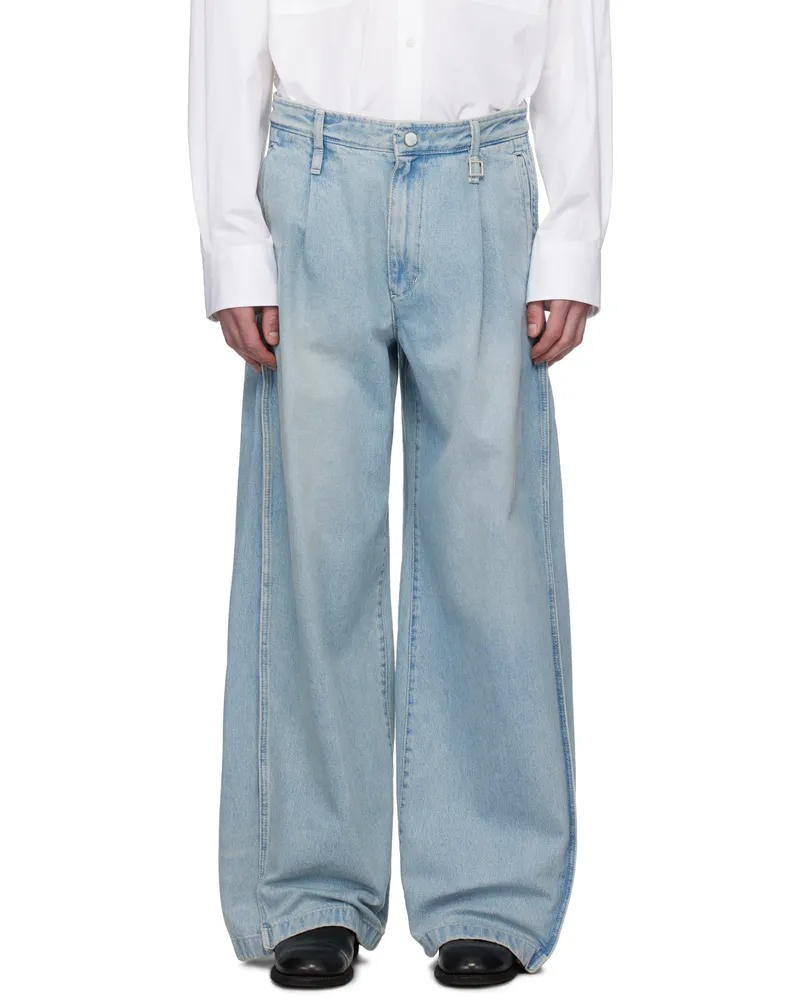 Wooyoungmi Blue Wide Folding Jeans Blue982l