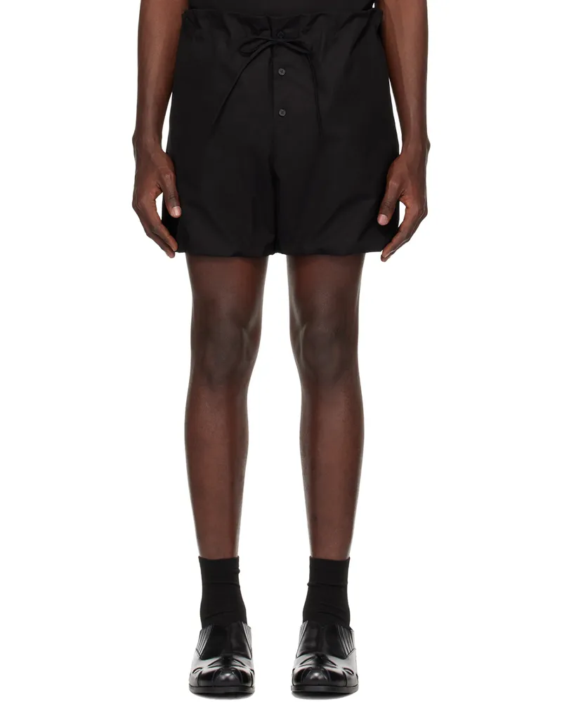 WE 11 DONE Black Puff Shorts Black