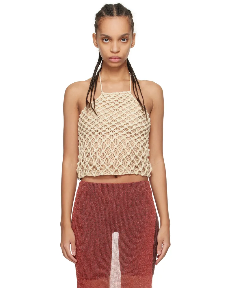 Isa Boulder SSENSE Exclusive Beige High Halter Neck Top Beige