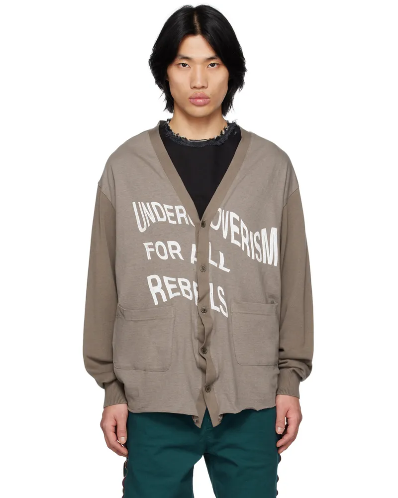 Undercover Gray Printed Cardigan Dark