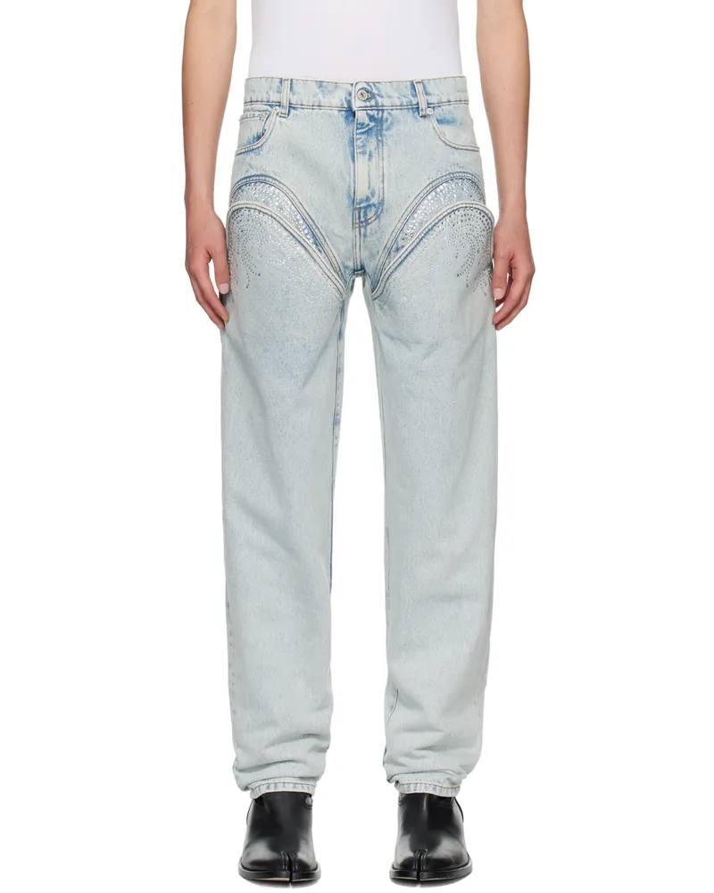 Y/PROJECT SSENSE Exclusive Blue Cut Out Jeans Ice