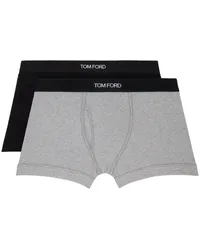 Tom Ford Two-Pack Black & Gray Boxers Black