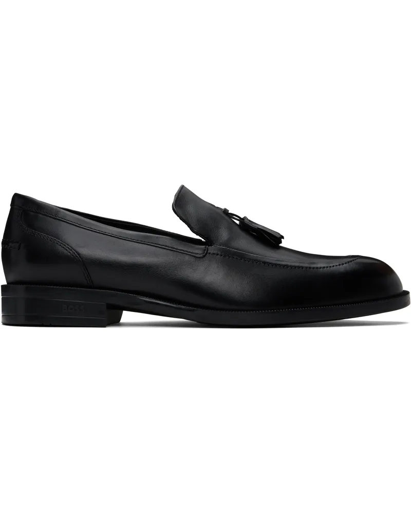 HUGO BOSS Black Tassel Leather Loafers 001-black