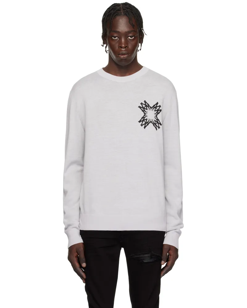 Amiri Gray MA Quad Sweater Asphalt