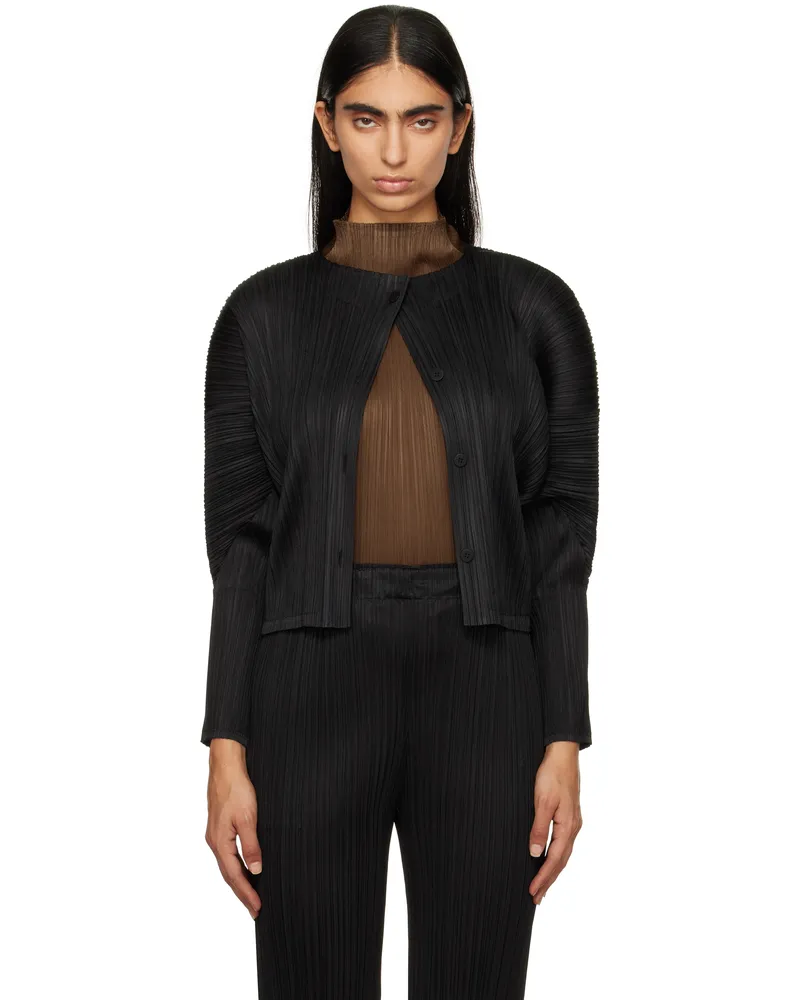 Issey Miyake Black Monthly Colors October Cardigan 15
