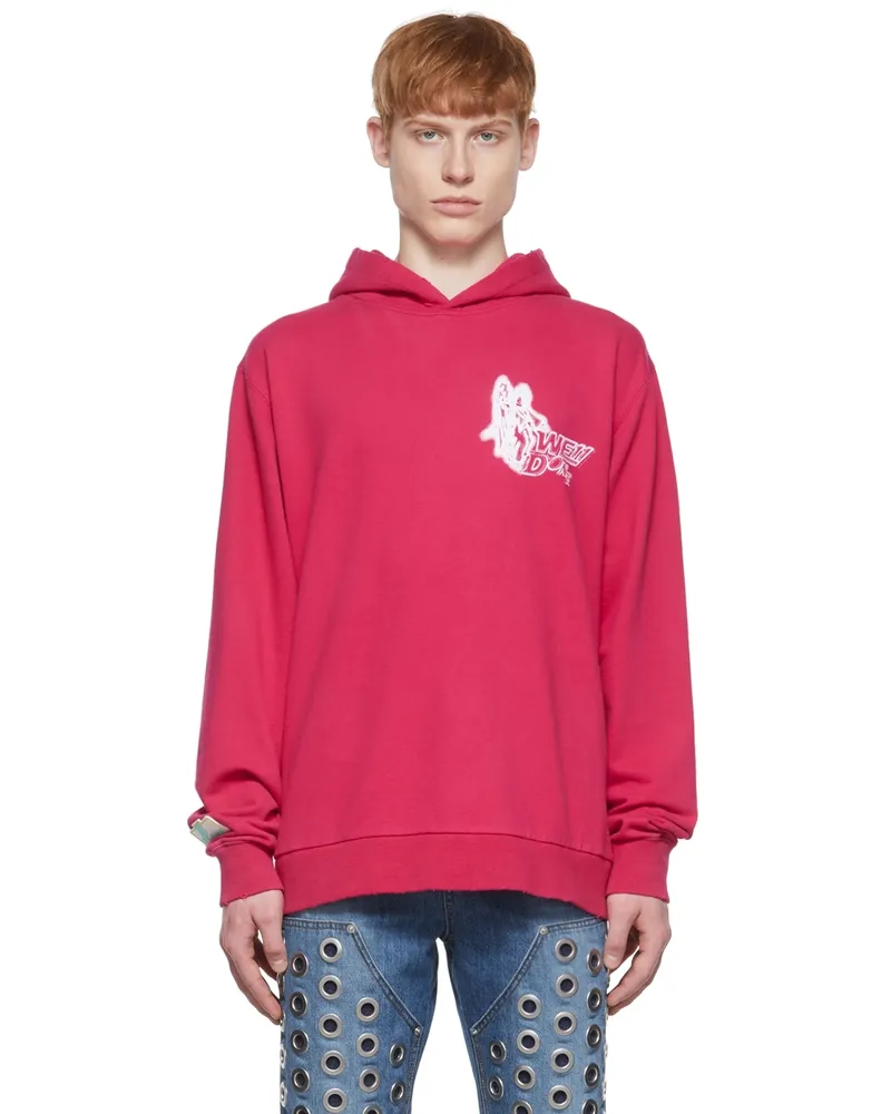 WE 11 DONE Pink Cotton Hoodie Hot