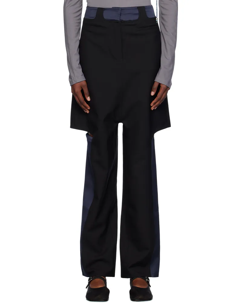 J.KIM Black & Navy Lazzat Classic Trousers Black