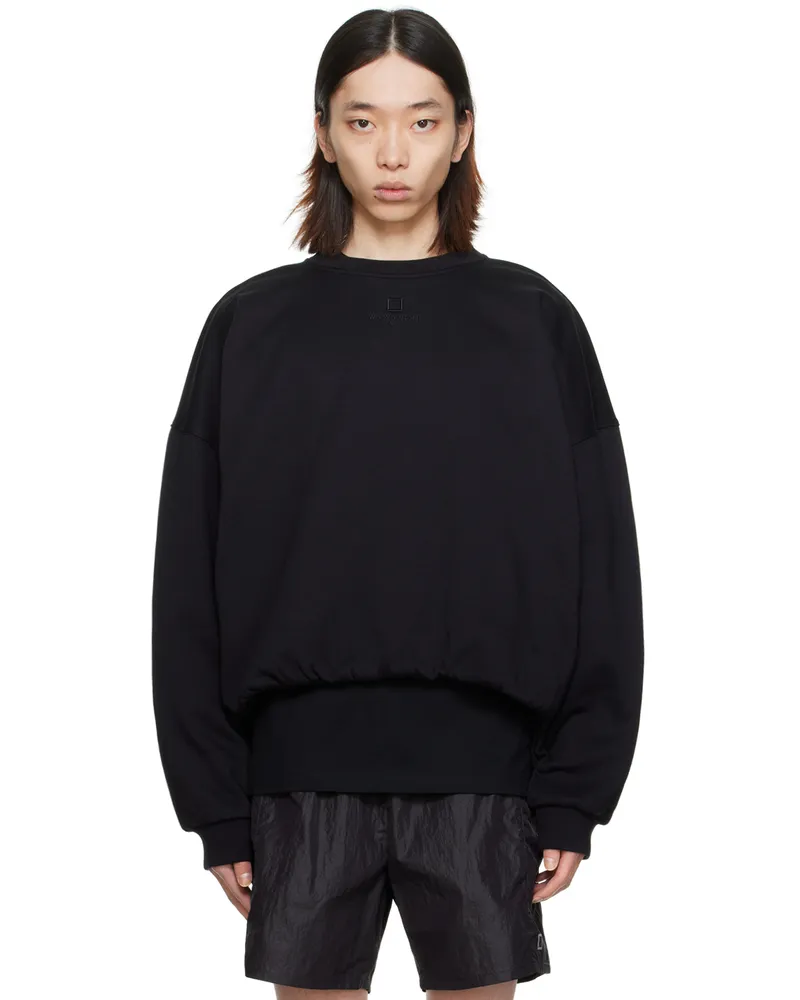 Wooyoungmi Black Bungee-Style Drawstring Sweatshirt 746b