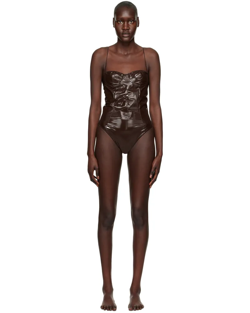 Oséree Brown Balconette Swimsuit Chocolate