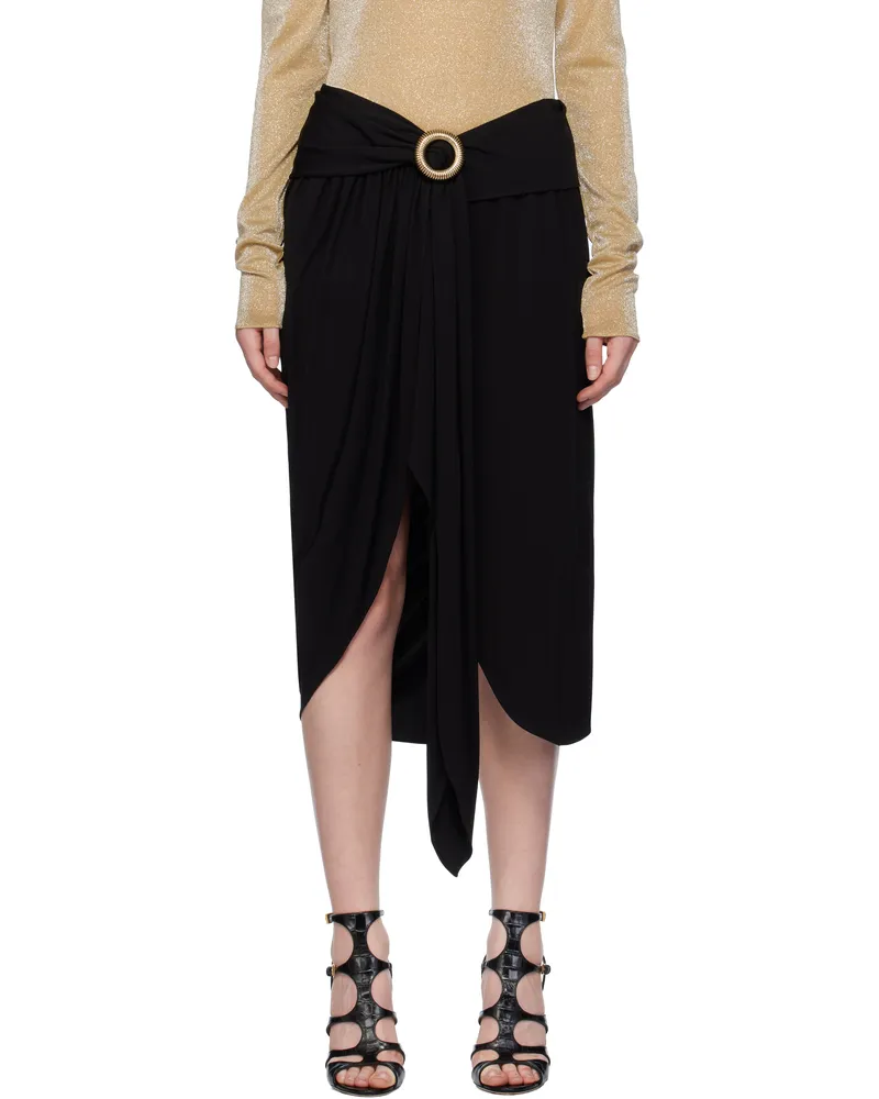Lanvin Black Mélodie Wrap Midi Skirt Black