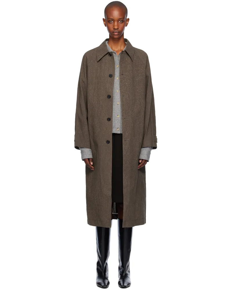 UMBER POSTPAST Brown Salt Dyed Cotton Long Coat Brown