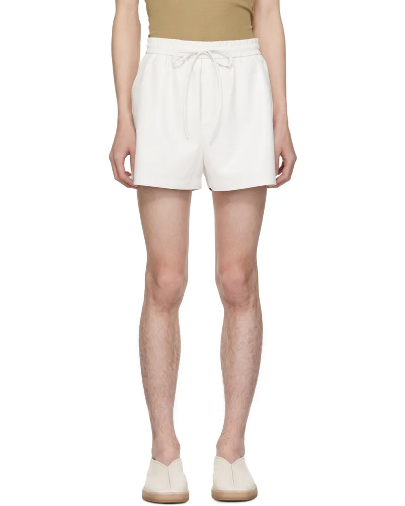 Nanushka White Amil Vegan Leather Shorts White