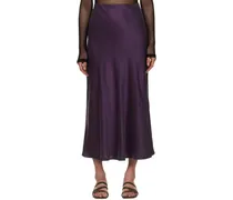 Purple Bias Cut Midi Skirt