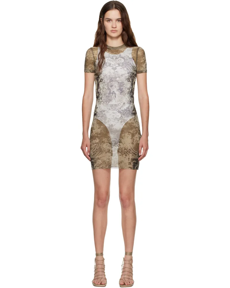 Jean Paul Gaultier Beige 'The Médaillon' Minidress 6965