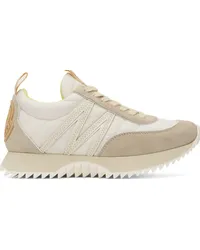 Moncler Beige & White Pacey Sneakers White