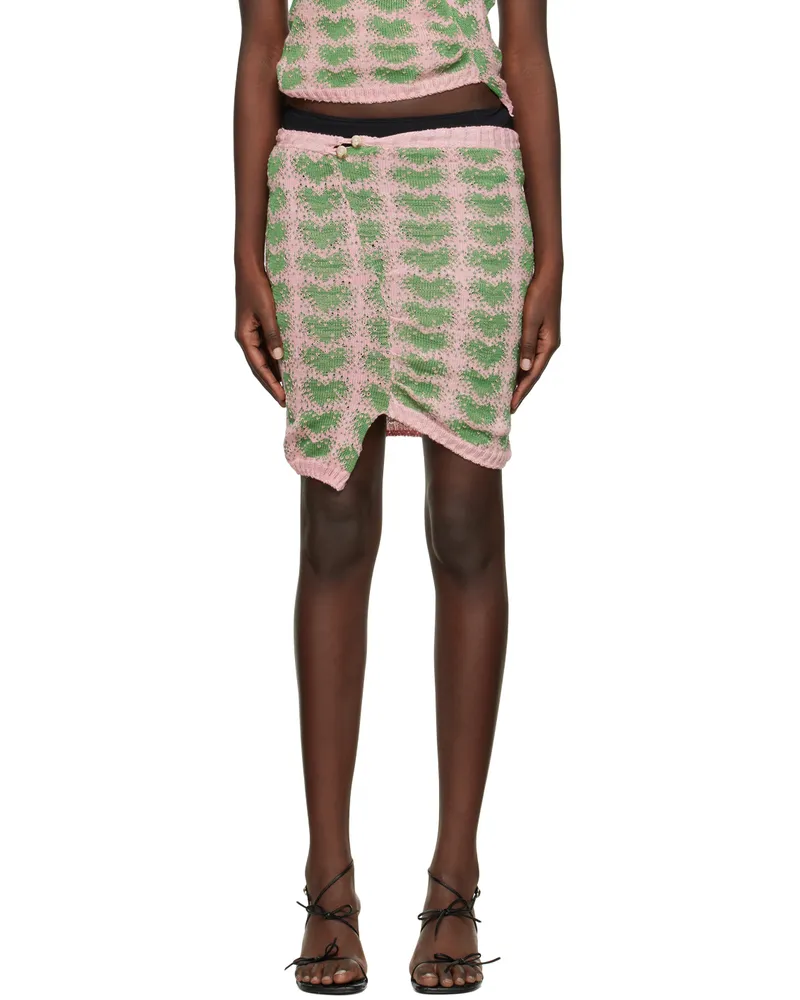 Gabe Gordon Green & Pink Heart Miniskirt Green