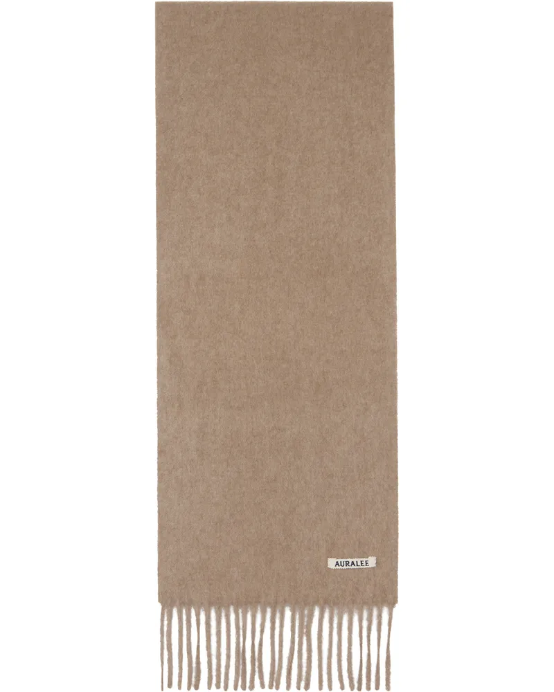 AURALEE Taupe Baby Cashmere Long Stole Scarf Natural