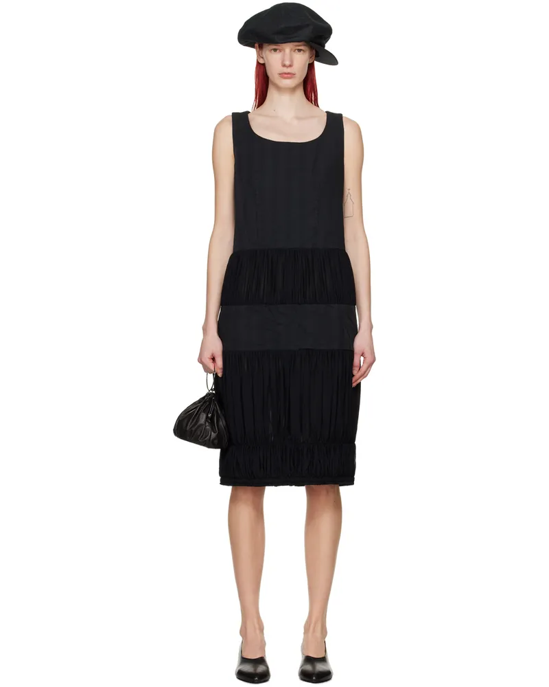 Comme des Garçons Black Ruched Midi Dress 1