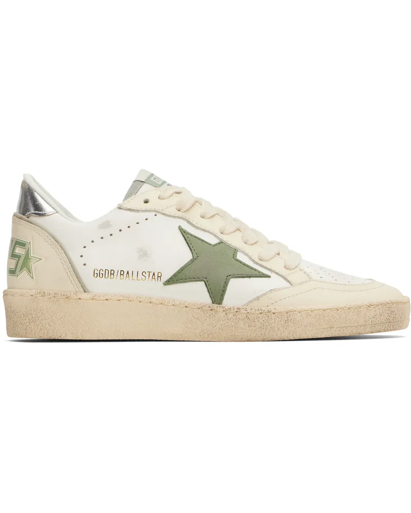 Golden Goose Off-White & Khaki Ball Star Sneakers 10630