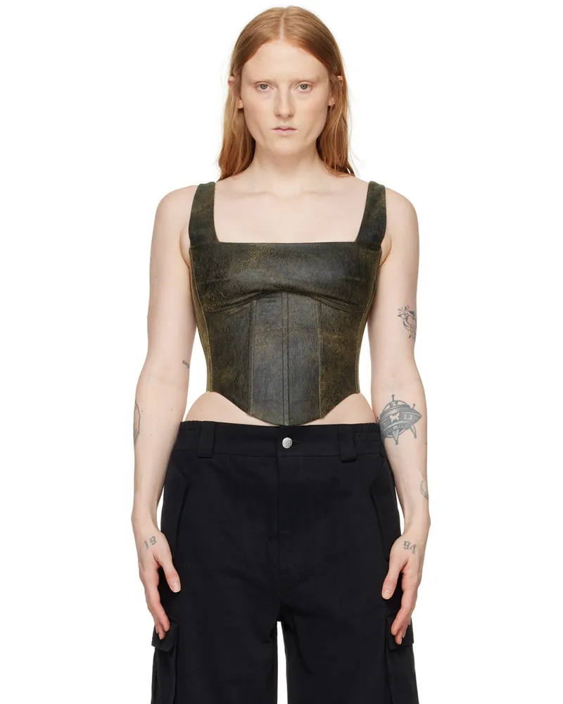 MISBHV SSENSE Exclusive Brown Faux-Leather Tank Top Brown