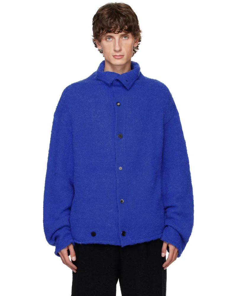 Adererror Blue Rolled Edge Cardigan Blue