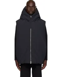 Jil Sander Black Hooded Down Vest -