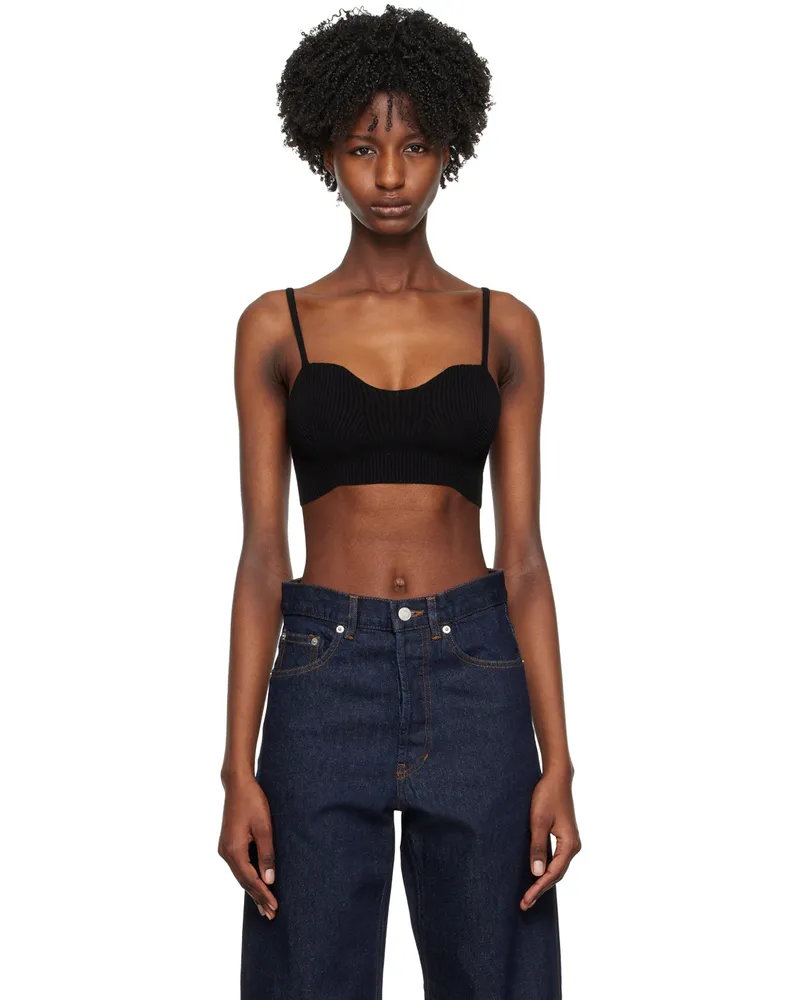 Dries van Noten Black Cropped Tank Top 900