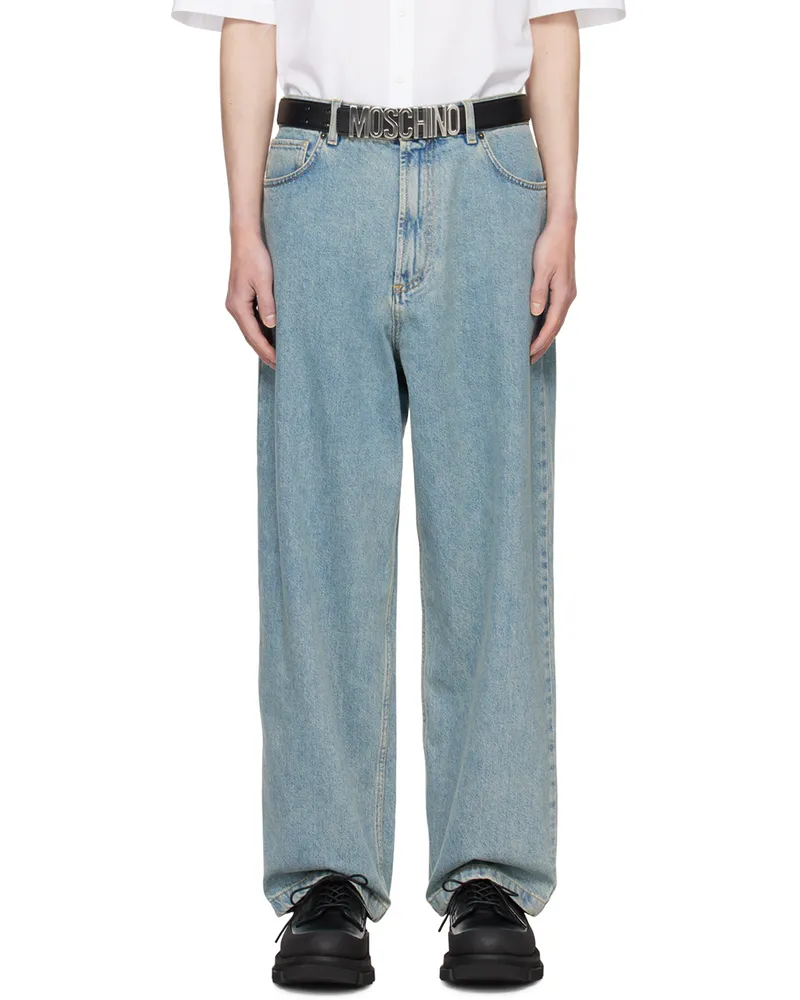 Moschino Blue Garment-Washed Jeans A0281
