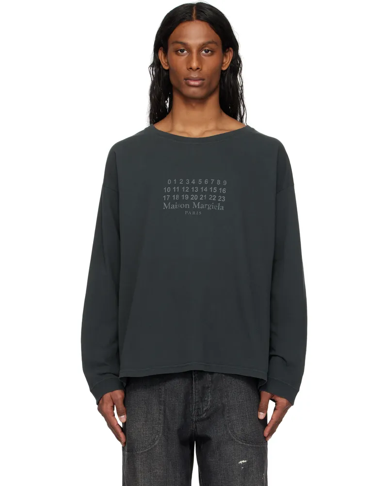 Maison Margiela Black Printed Logo T-shirt 969