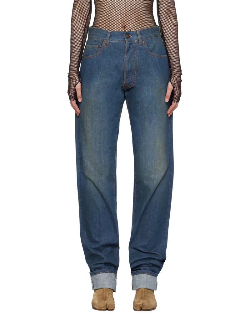 Maison Margiela Blue Turn-Up Jeans 961