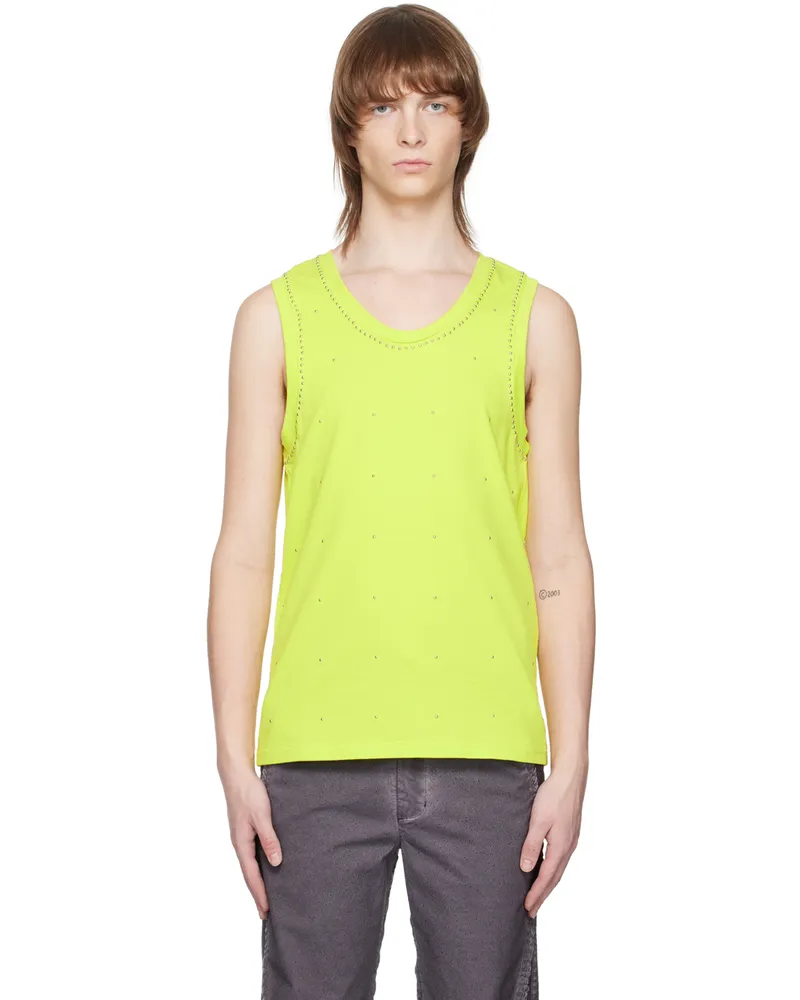 TAAKK Yellow Studded Tank Top Yellow