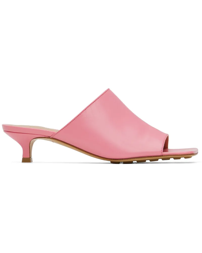 Bottega Veneta Pink Stretch Heeled Mules 5593