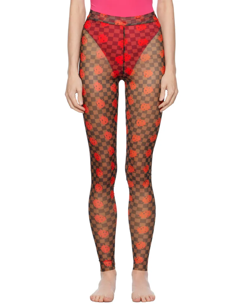 ANDREJ GRONAU SSENSE Exclusive Brown & Red Leggings Brown