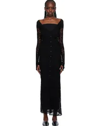 Olēnich Black V-Neck Maxi Dress Black