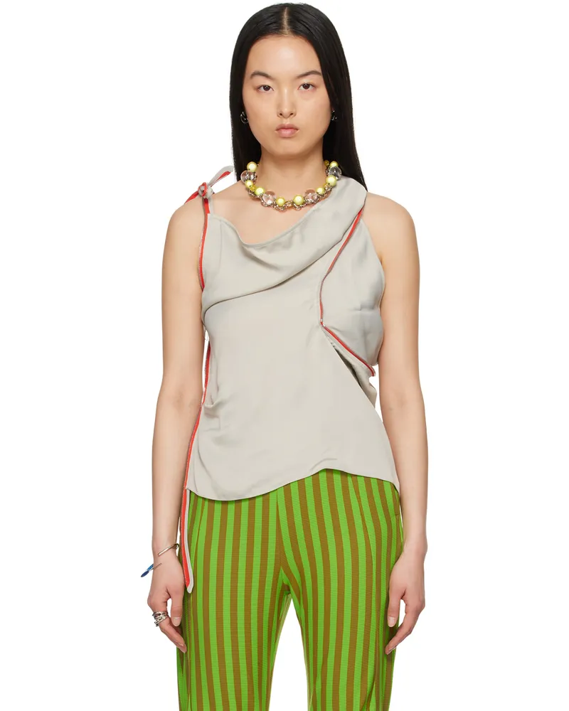 KIKO KOSTADINOV Gray Chevreul Top Argent