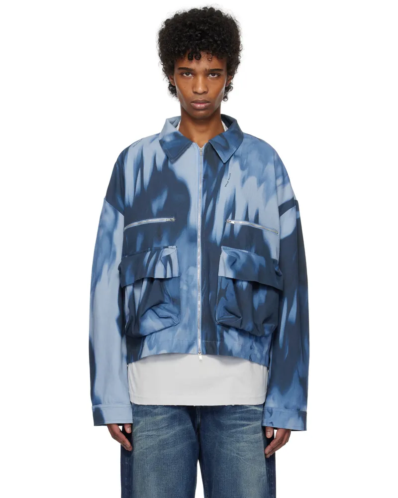 Collina Strada Blue Barbed Floral Nash Denim Jacket Melting