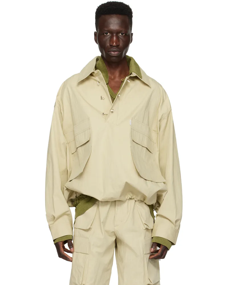 BONSAI Beige Hook-Eye Jacket Almond