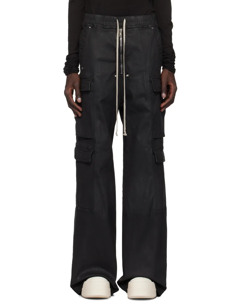 DRKSHDW by Rick Owens Black Porterville Double Cargo Jumbo Belas Denim Cargo Pants 99
