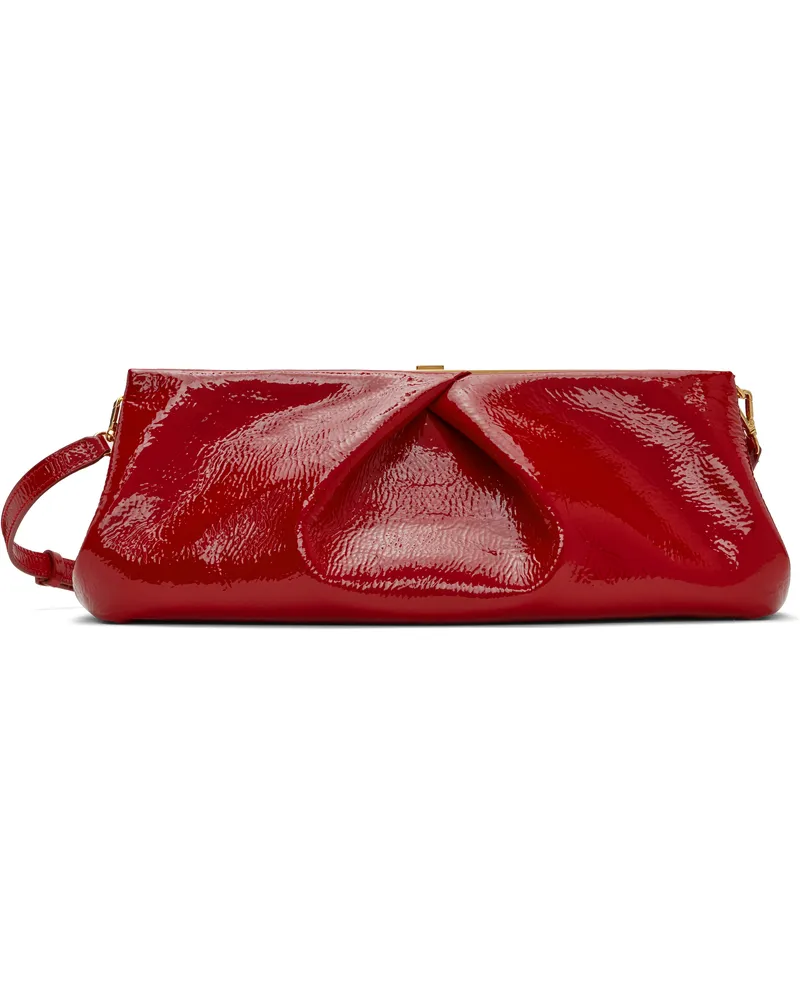 Dries van Noten Clutches Maxi Pleated Patent Leather Clutch