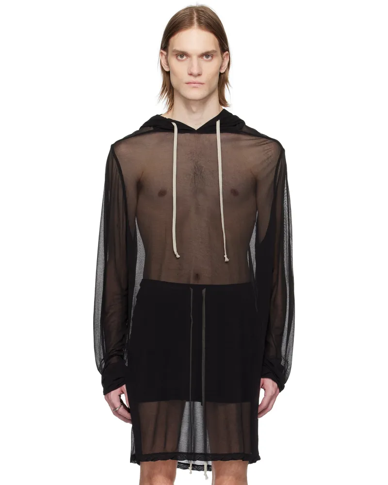 Rick Owens Black Hollywood Sheer Hoodie 09