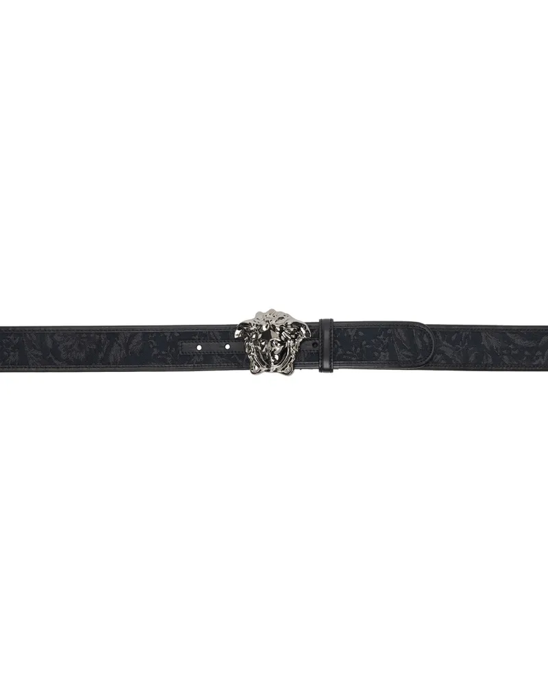 Versace Black Barocco 'La Medusa' Belt Black-ruthenium