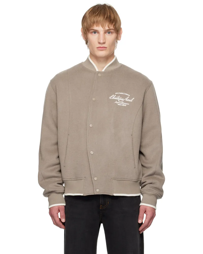 Axel Arigato Beige 'Chateau Axel' Bomber Jacket Stone