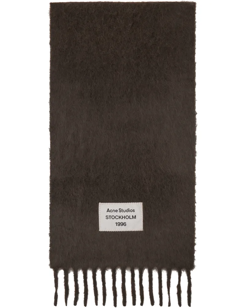 Acne Studios Gray Fringe Alpaca Scarf 902