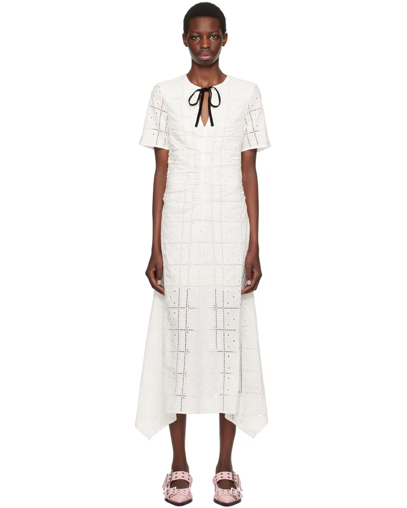 Ganni White Broderie Anglaise Maxi Dress 135
